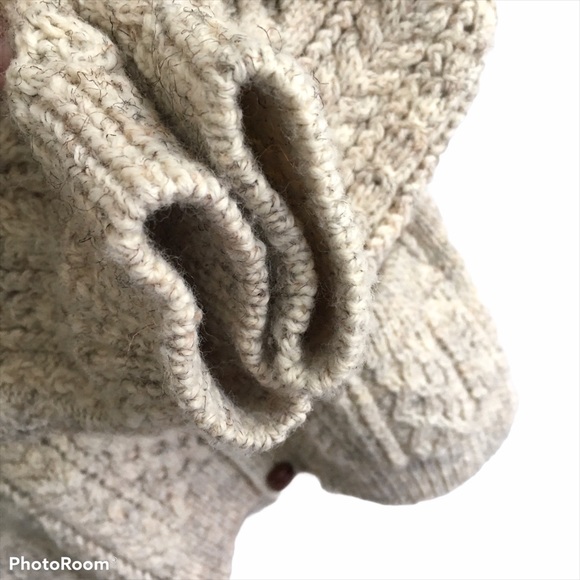 (SOLD) WOOL Chunky Knit Button Cardigan Sweater - Picture 4 of 6